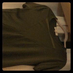 Olive green deep v mesh t shirt